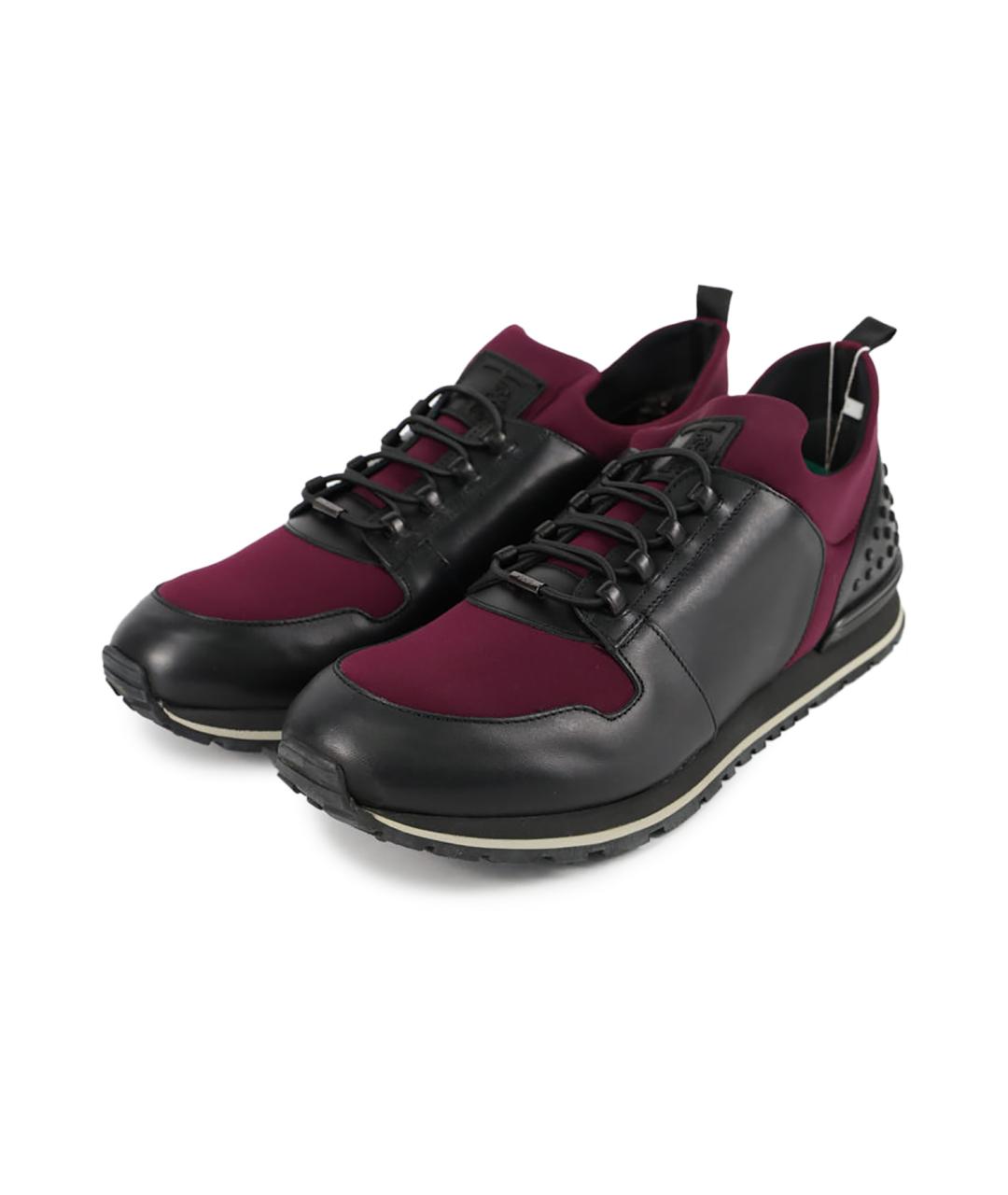 TOD'S Фиолетовые текстильные низкие кроссовки / кеды, фото 2