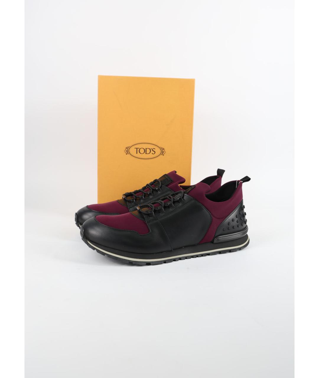 TOD'S Фиолетовые текстильные низкие кроссовки / кеды, фото 3