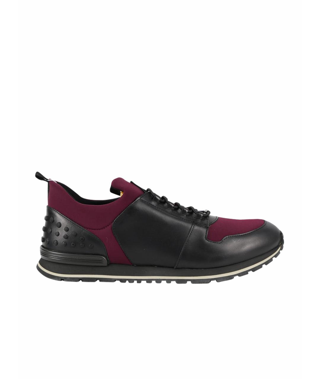 TOD'S Фиолетовые текстильные низкие кроссовки / кеды, фото 1