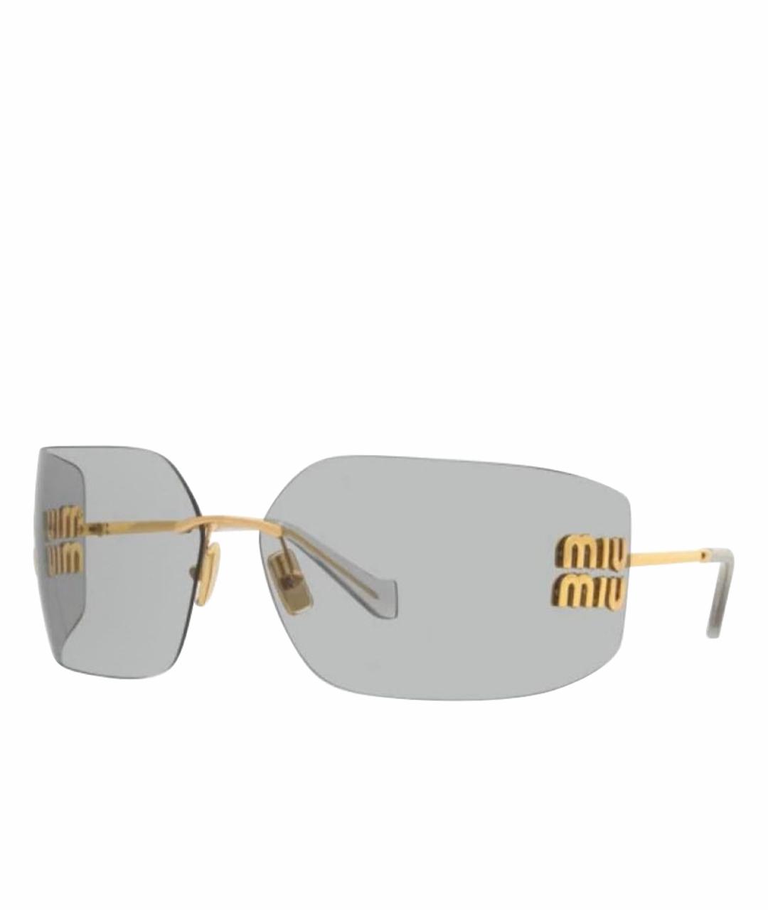 MIU MIU Антрацитовые металлические солнцезащитные очки, фото 1