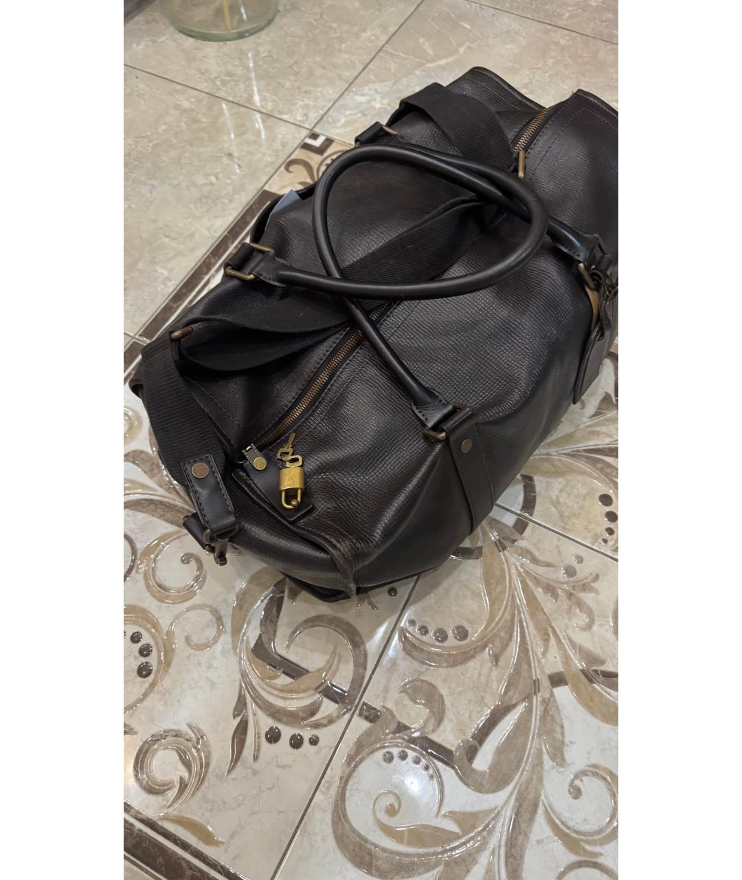 LOUIS VUITTON Коричневая кожаная дорожная/спортивная сумка, фото 6