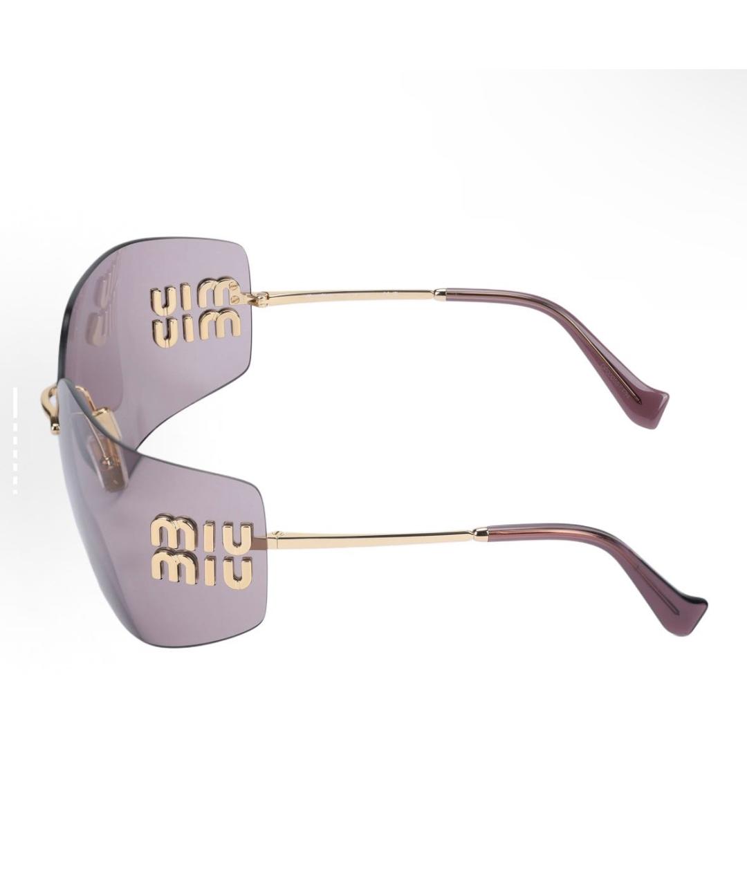 MIU MIU Розовые металлические солнцезащитные очки, фото 3