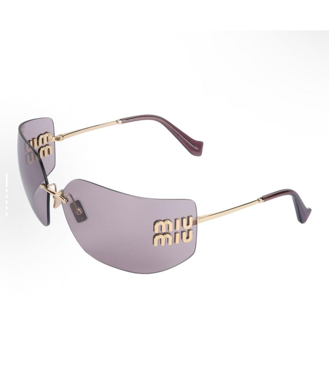 MIU MIU Розовые металлические солнцезащитные очки, фото 4