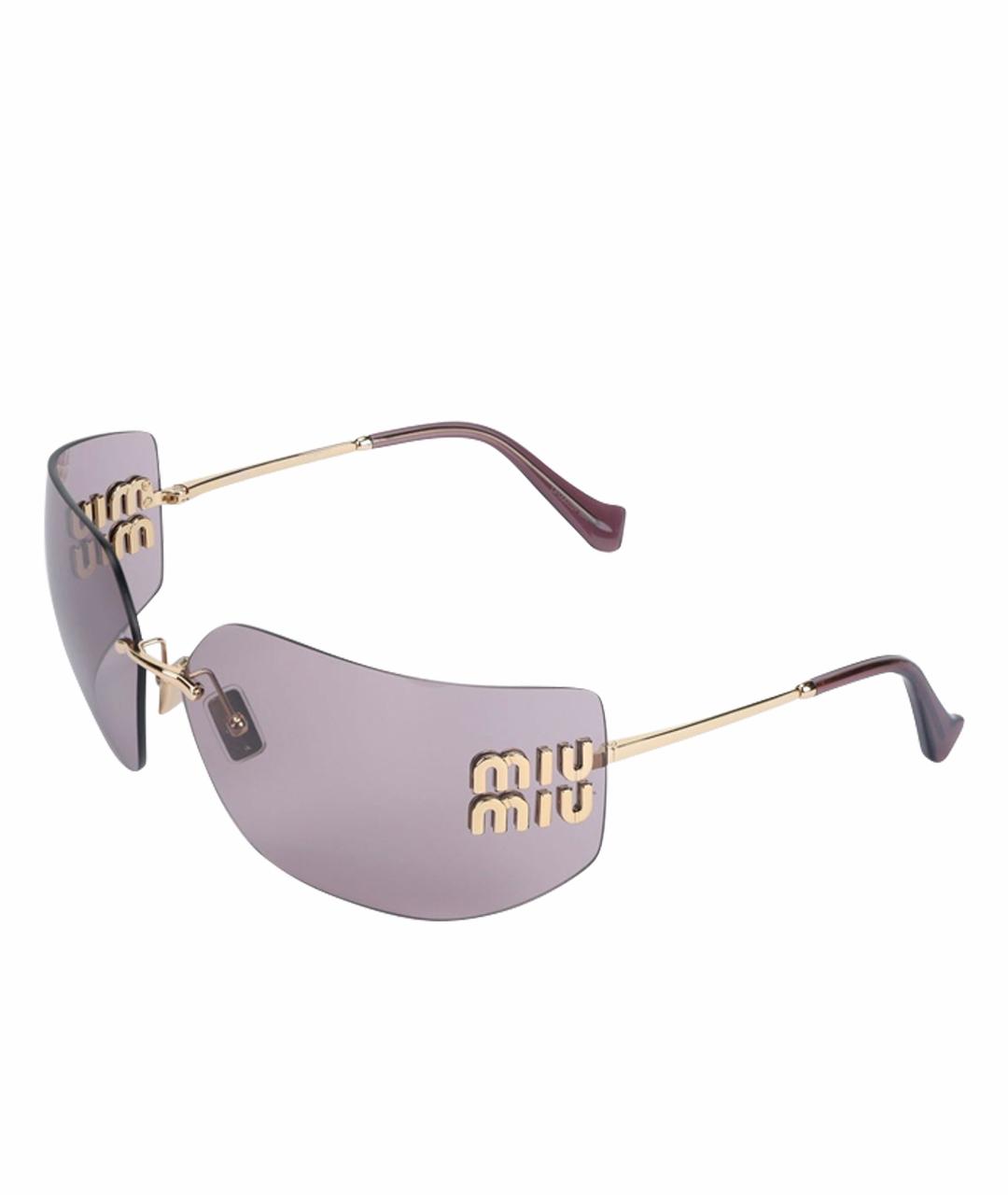 MIU MIU Розовые металлические солнцезащитные очки, фото 1