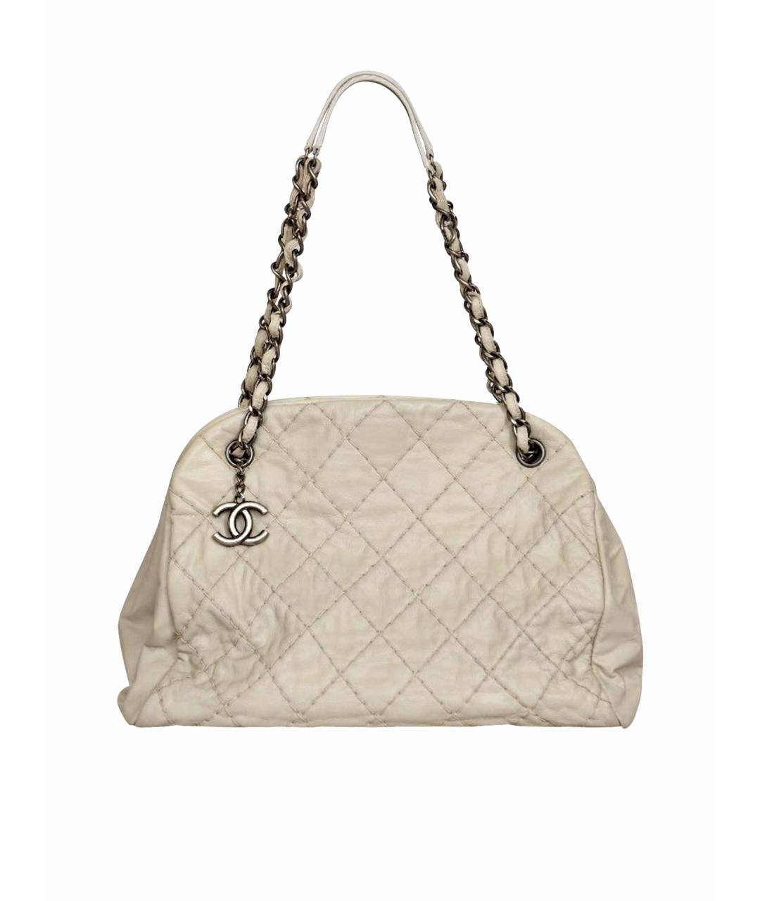 CHANEL Бежевая кожаная сумка через плечо, фото 1