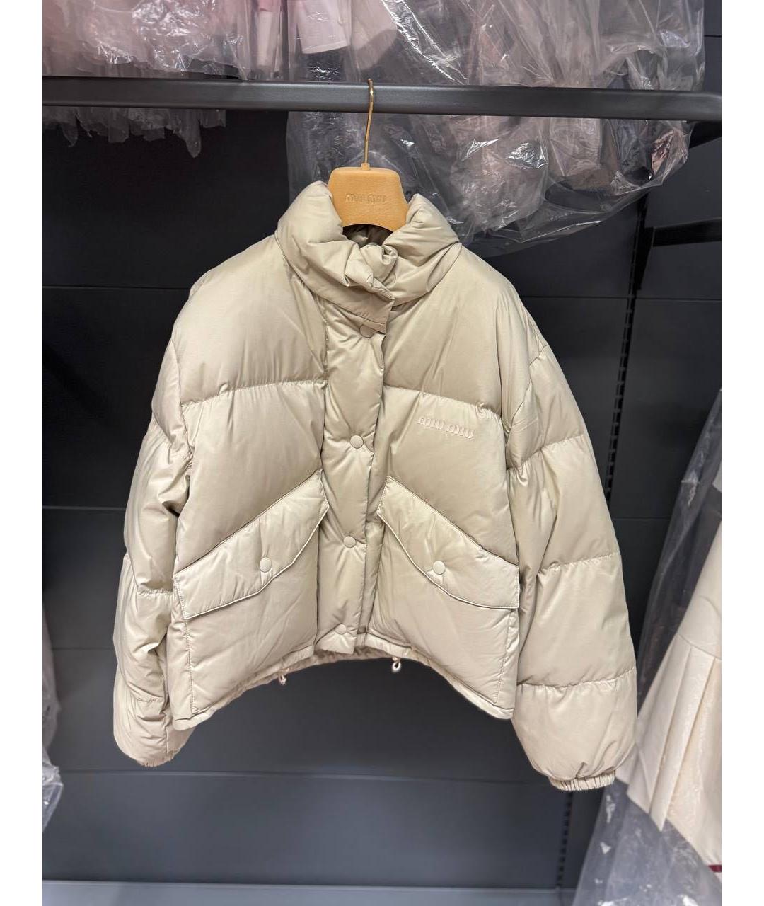 MIU MIU Бежевый пуховик, фото 2