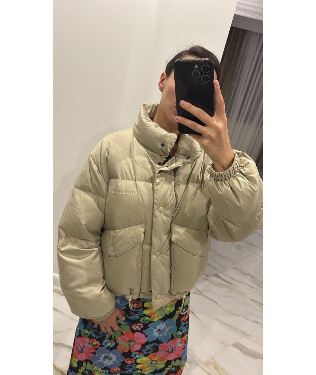 MIU MIU Бежевый пуховик, фото 8