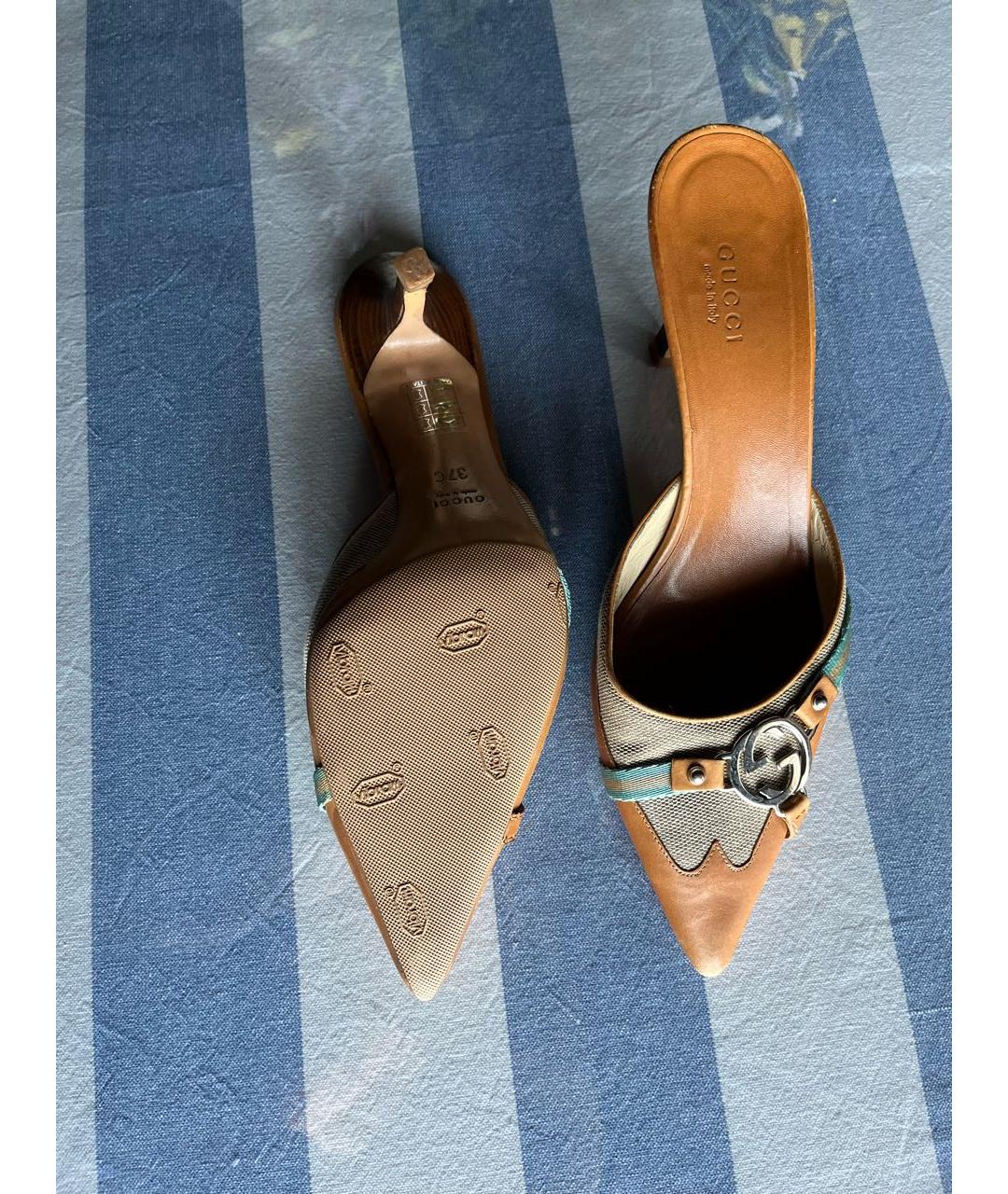 GUCCI Коричневые мюли, фото 3