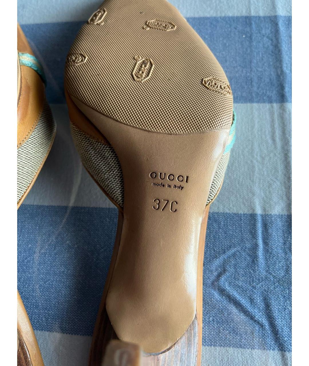 GUCCI Коричневые мюли, фото 5