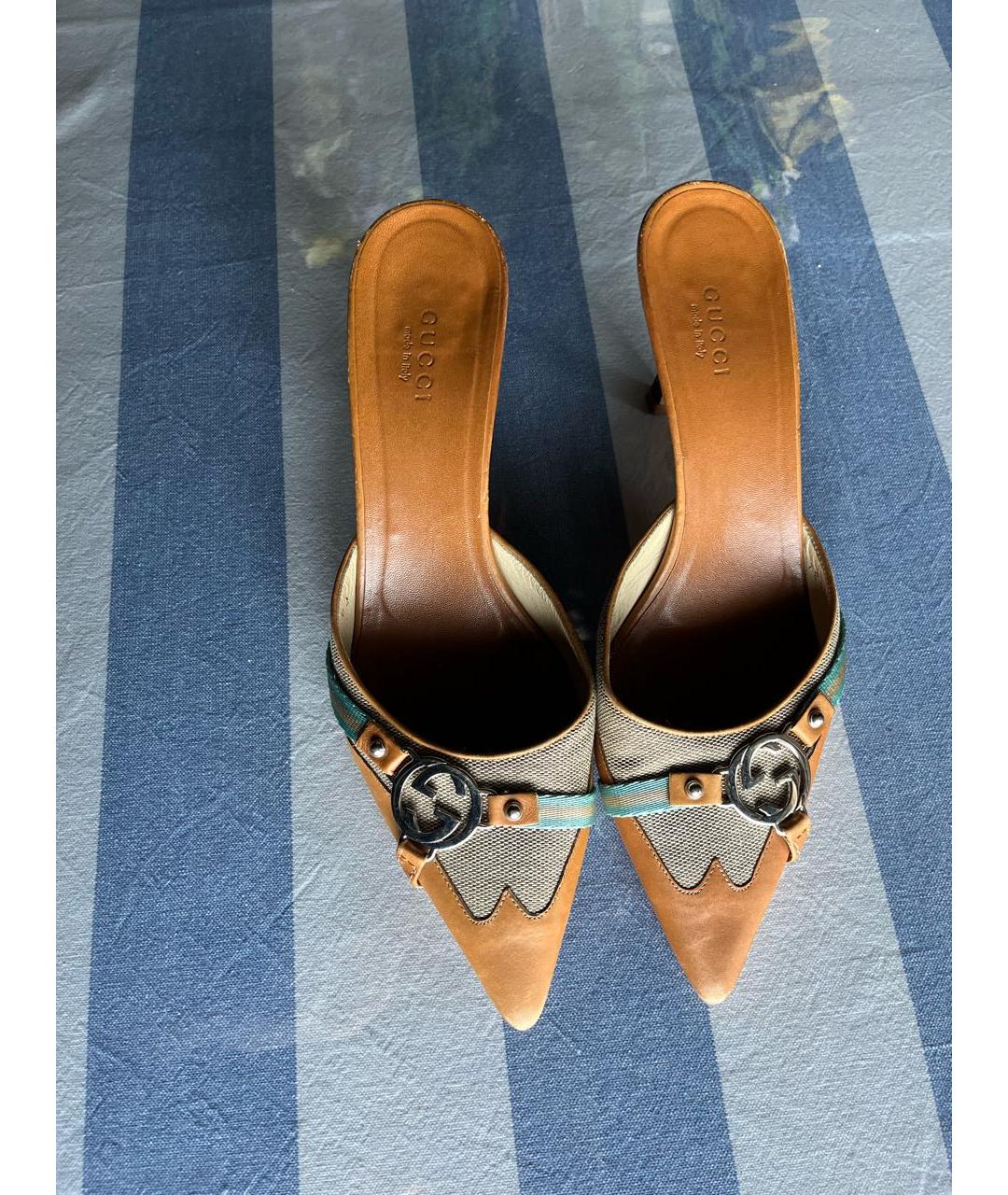 GUCCI Коричневые мюли, фото 2