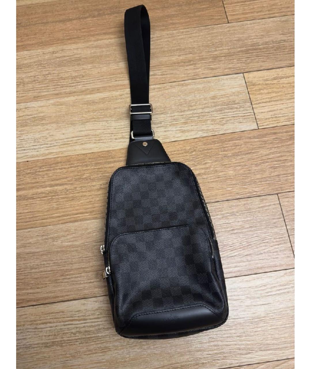 LOUIS VUITTON Антрацитовый кожаный рюкзак, фото 6