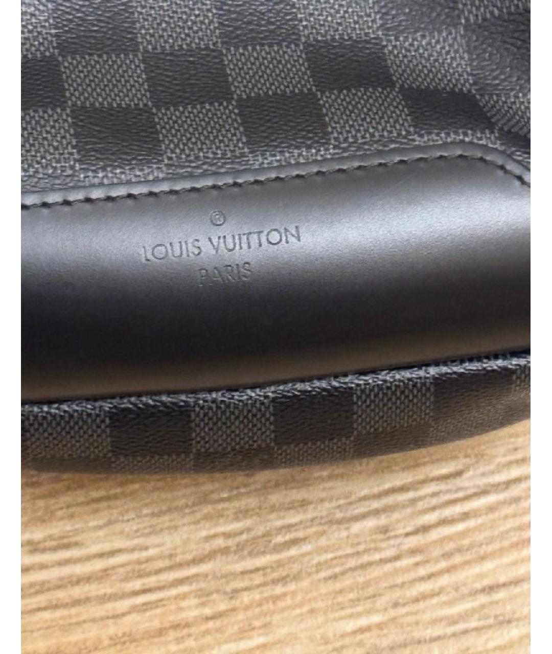 LOUIS VUITTON Антрацитовый кожаный рюкзак, фото 5