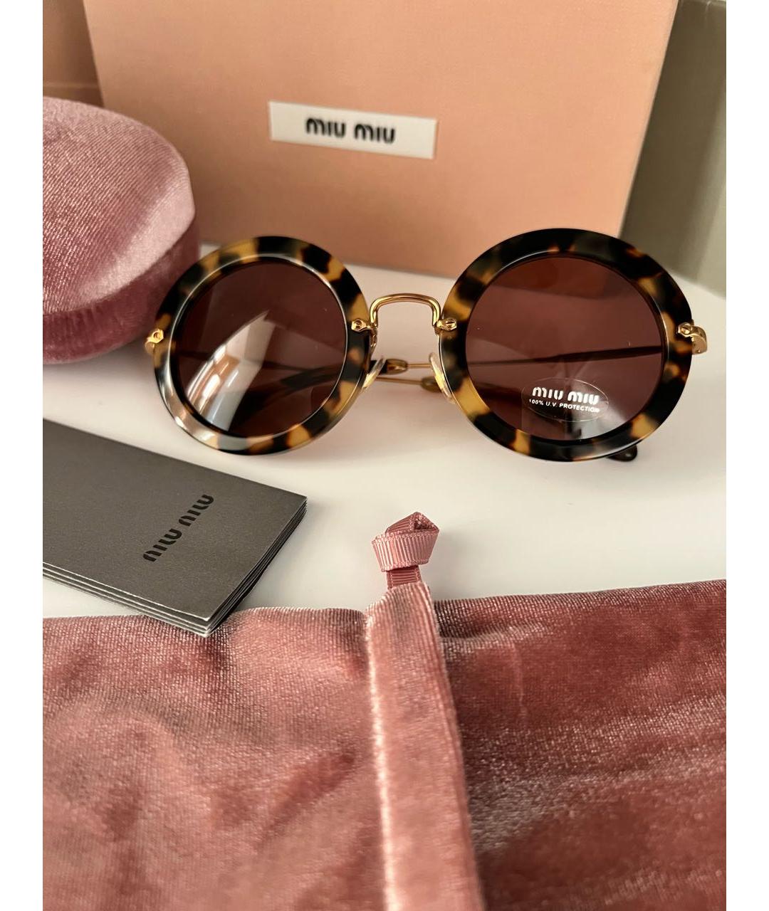 MIU MIU Коричневые солнцезащитные очки, фото 2