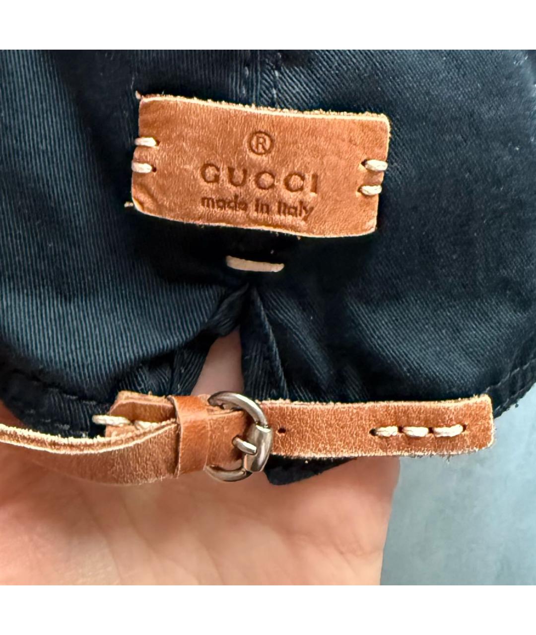 GUCCI Темно-синяя хлопковая кепка/бейсболка, фото 4