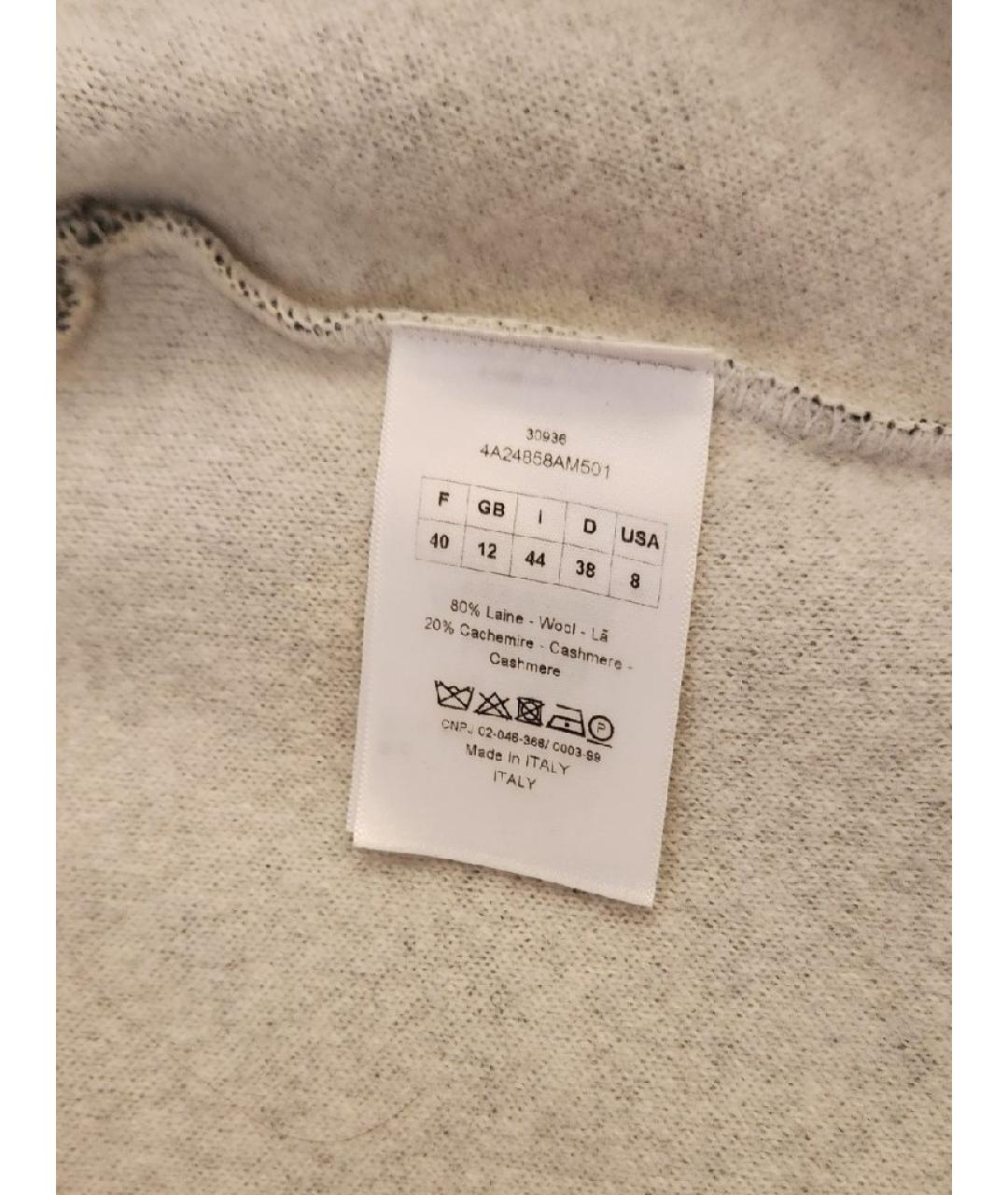 CHRISTIAN DIOR Серое шерстяное повседневное платье, фото 3