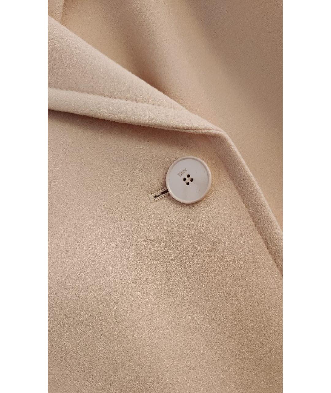 CHRISTIAN DIOR Бежевое шелковое пальто, фото 3