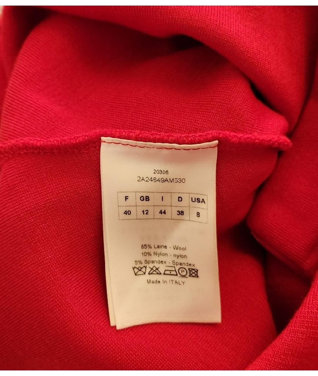 CHRISTIAN DIOR Красное шерстяное коктейльное платье, фото 3