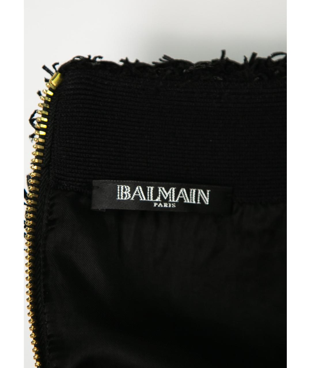 BALMAIN Черная вискозная юбка мини, фото 8