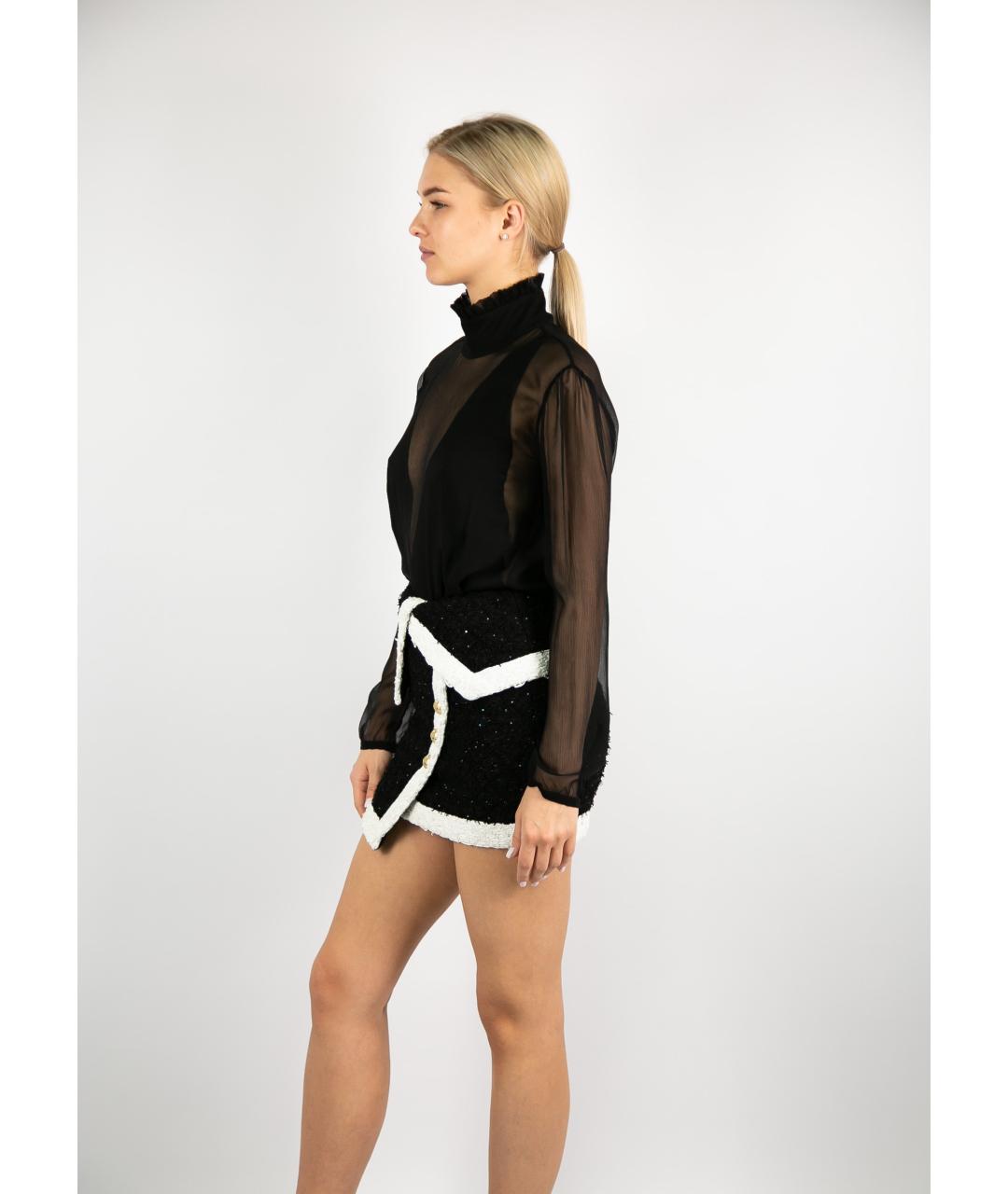 BALMAIN Черная вискозная юбка мини, фото 4