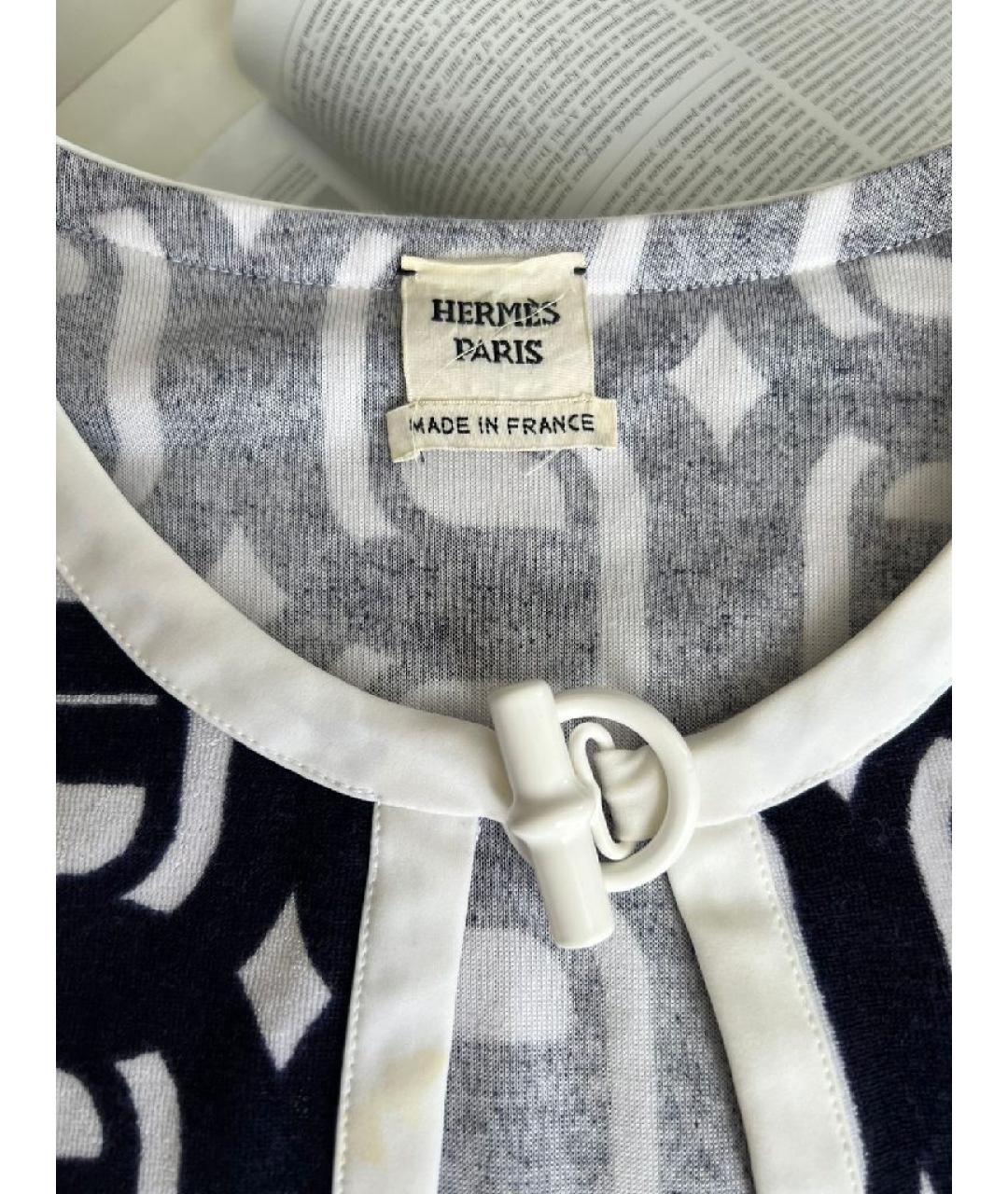 HERMES Черная хлопковая футболка, фото 7