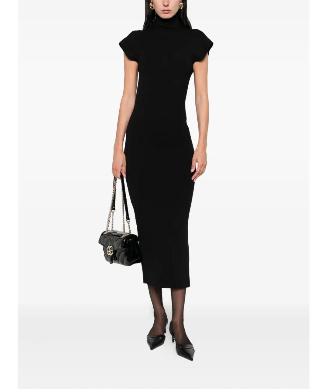 ALBERTA FERRETTI Черное вискозное платье, фото 2