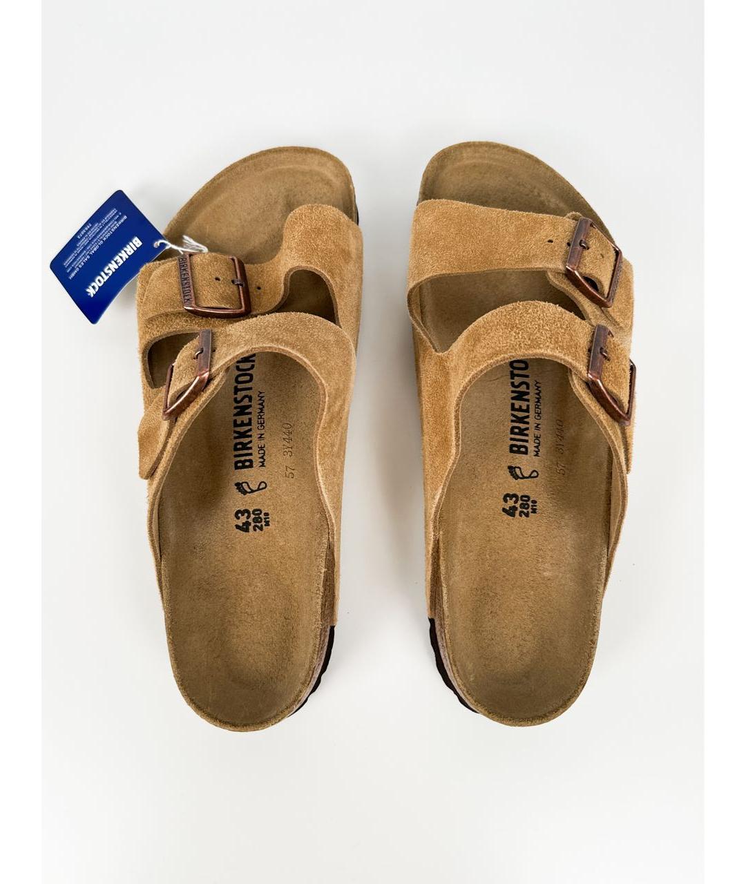BIRKENSTOCK Бежевые замшевые сандалии, фото 3