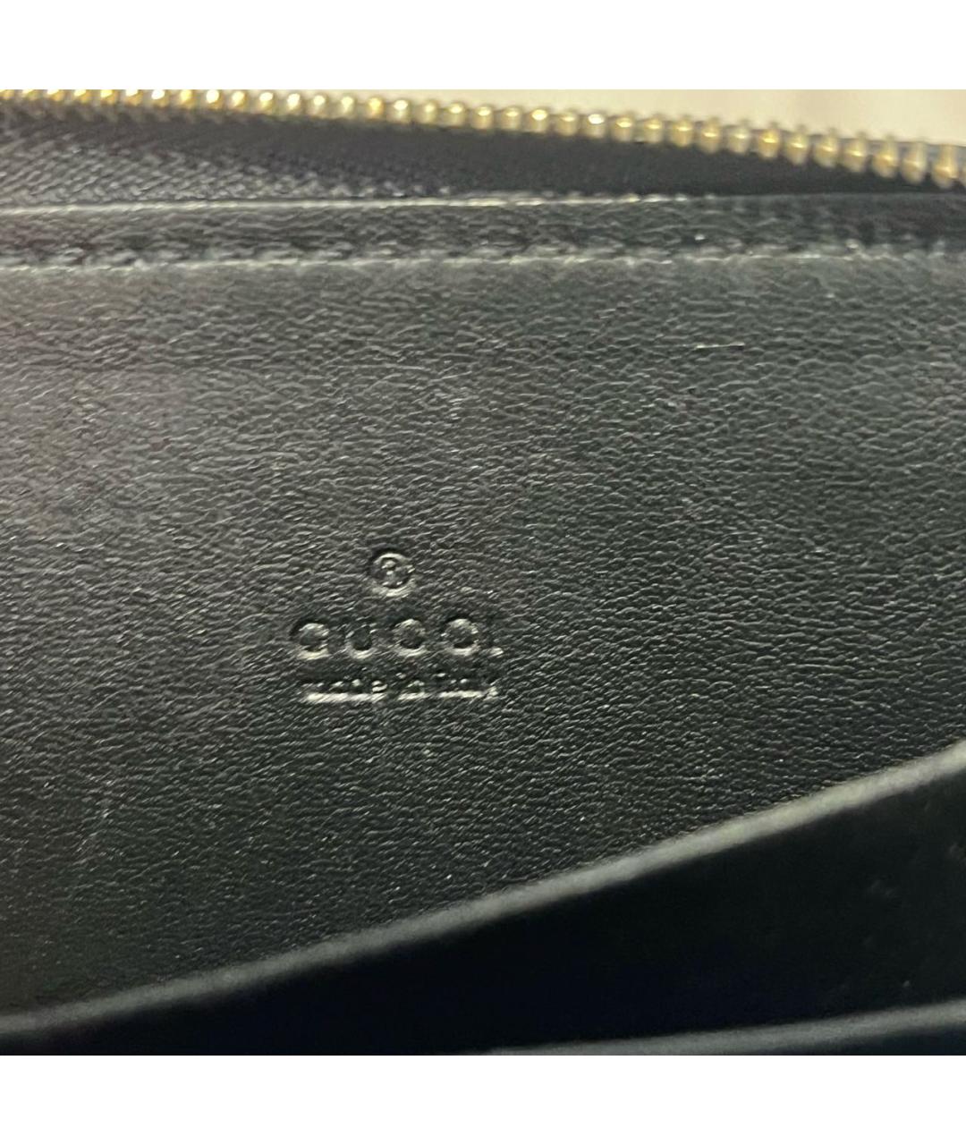 GUCCI Черный кожаный кошелек, фото 4