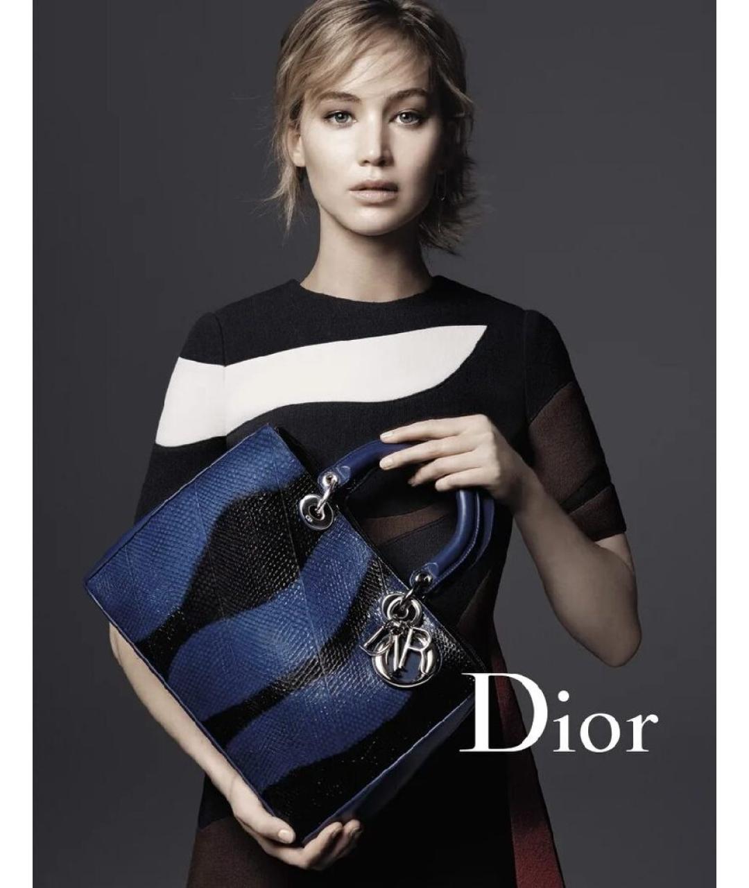 CHRISTIAN DIOR Синее шерстяное коктейльное платье, фото 9