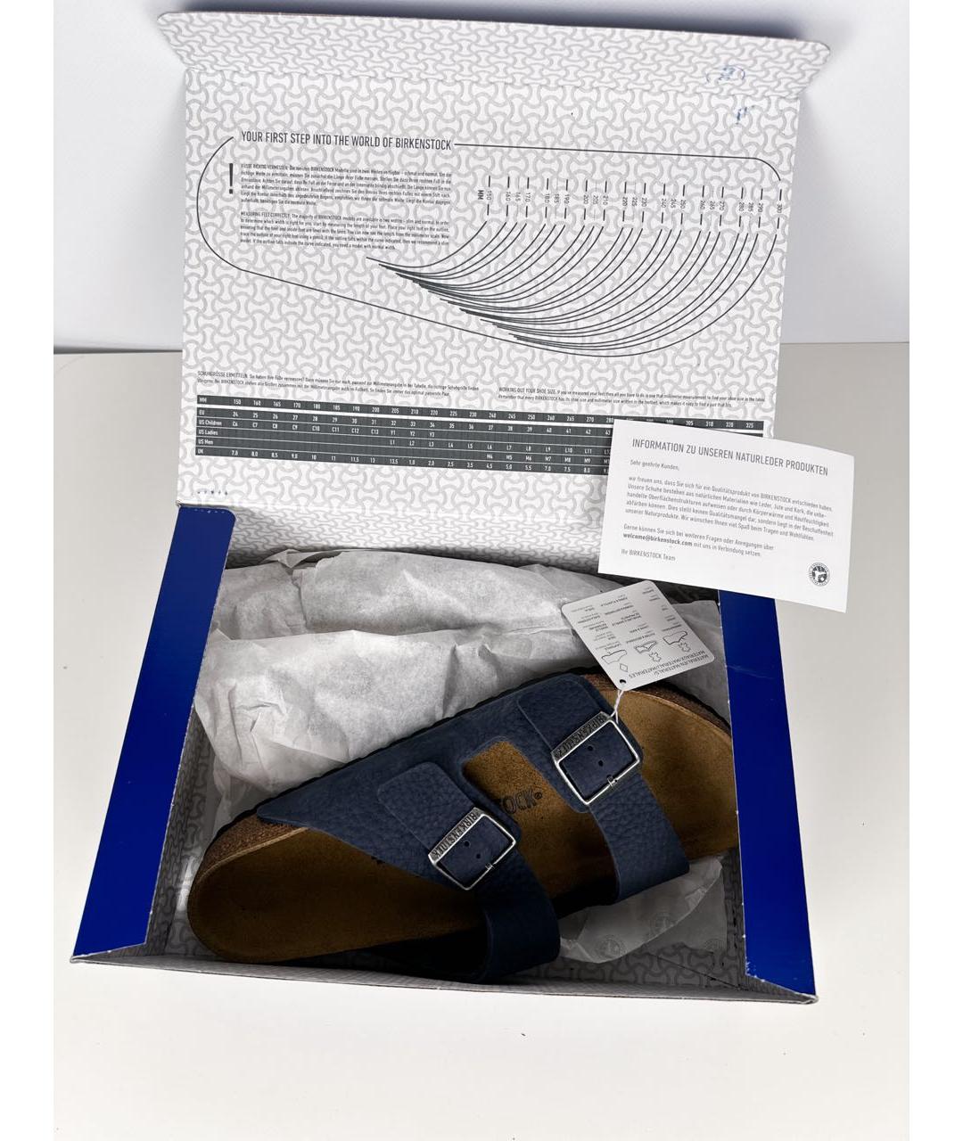 BIRKENSTOCK Темно-синие нубуковые сандалии, фото 7