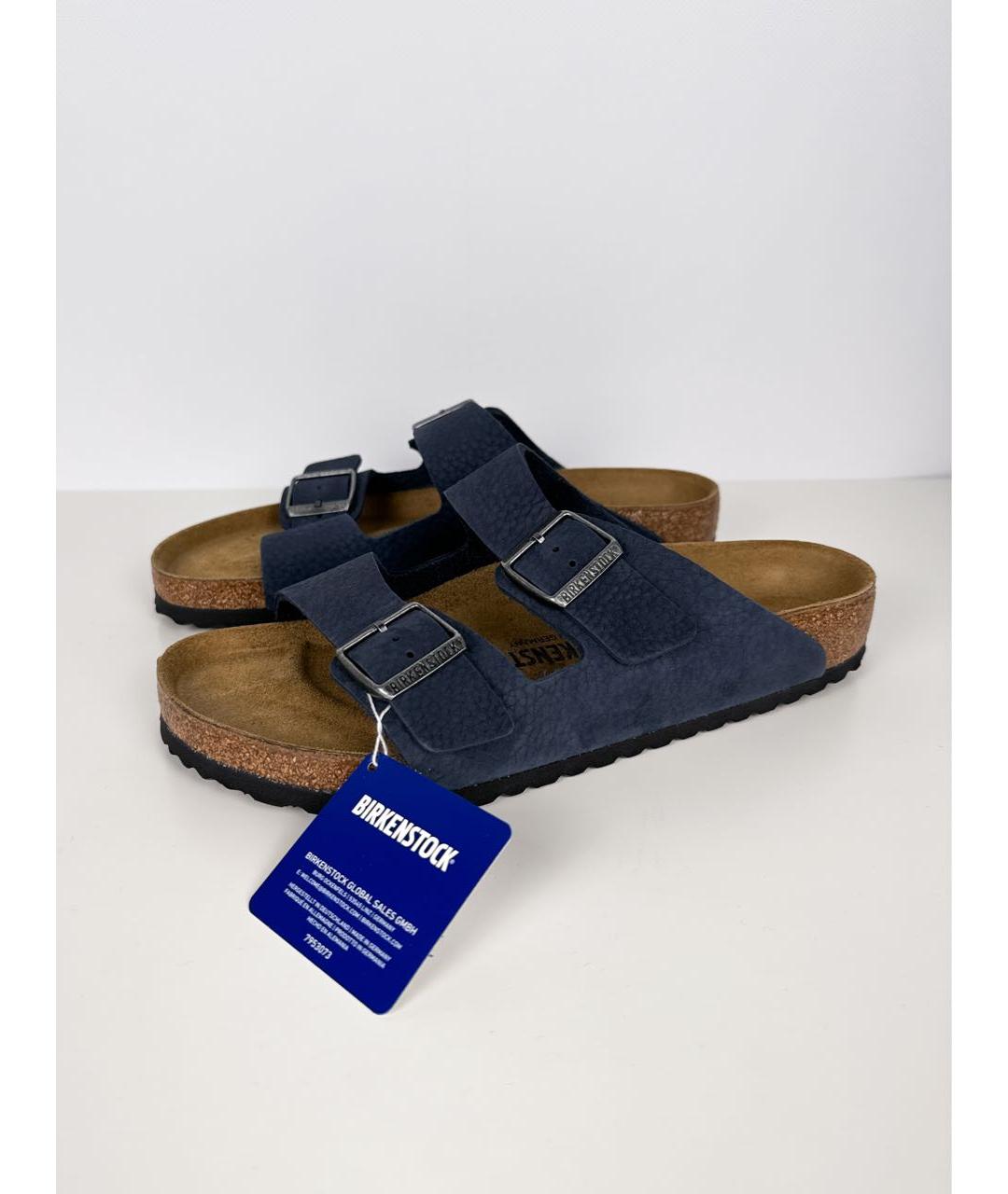 BIRKENSTOCK Темно-синие нубуковые сандалии, фото 9