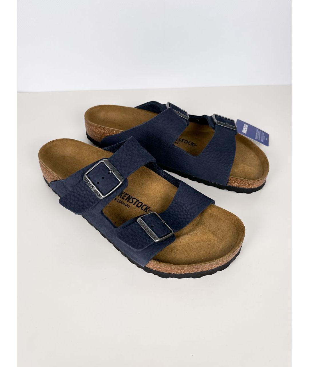 BIRKENSTOCK Темно-синие нубуковые сандалии, фото 3