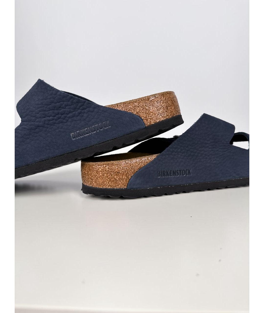 BIRKENSTOCK Темно-синие нубуковые сандалии, фото 5