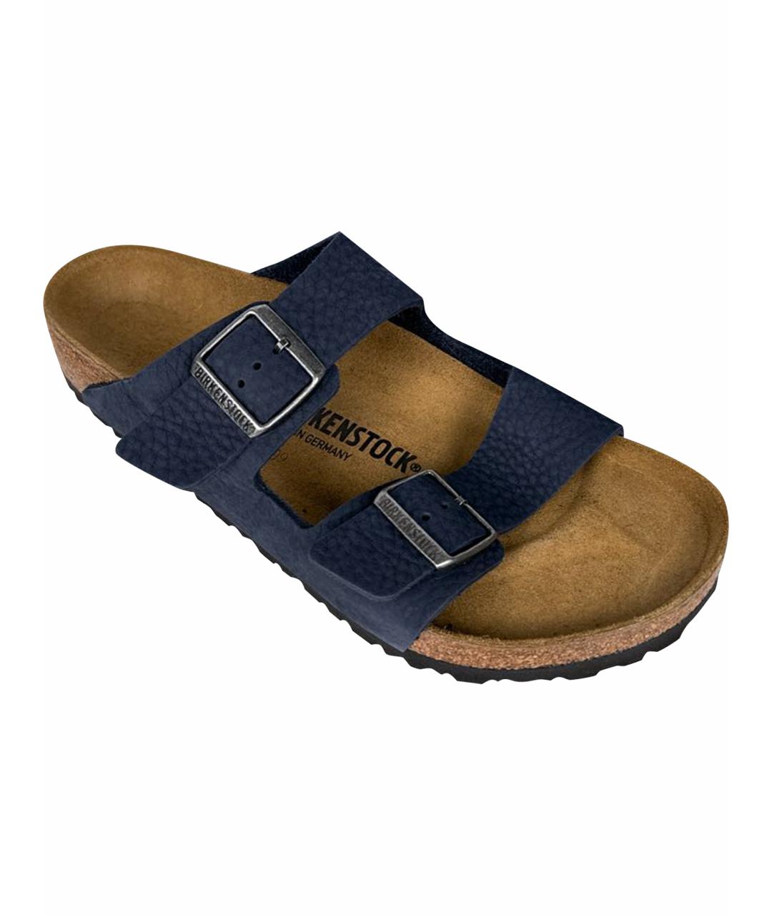 BIRKENSTOCK Темно-синие нубуковые сандалии, фото 1