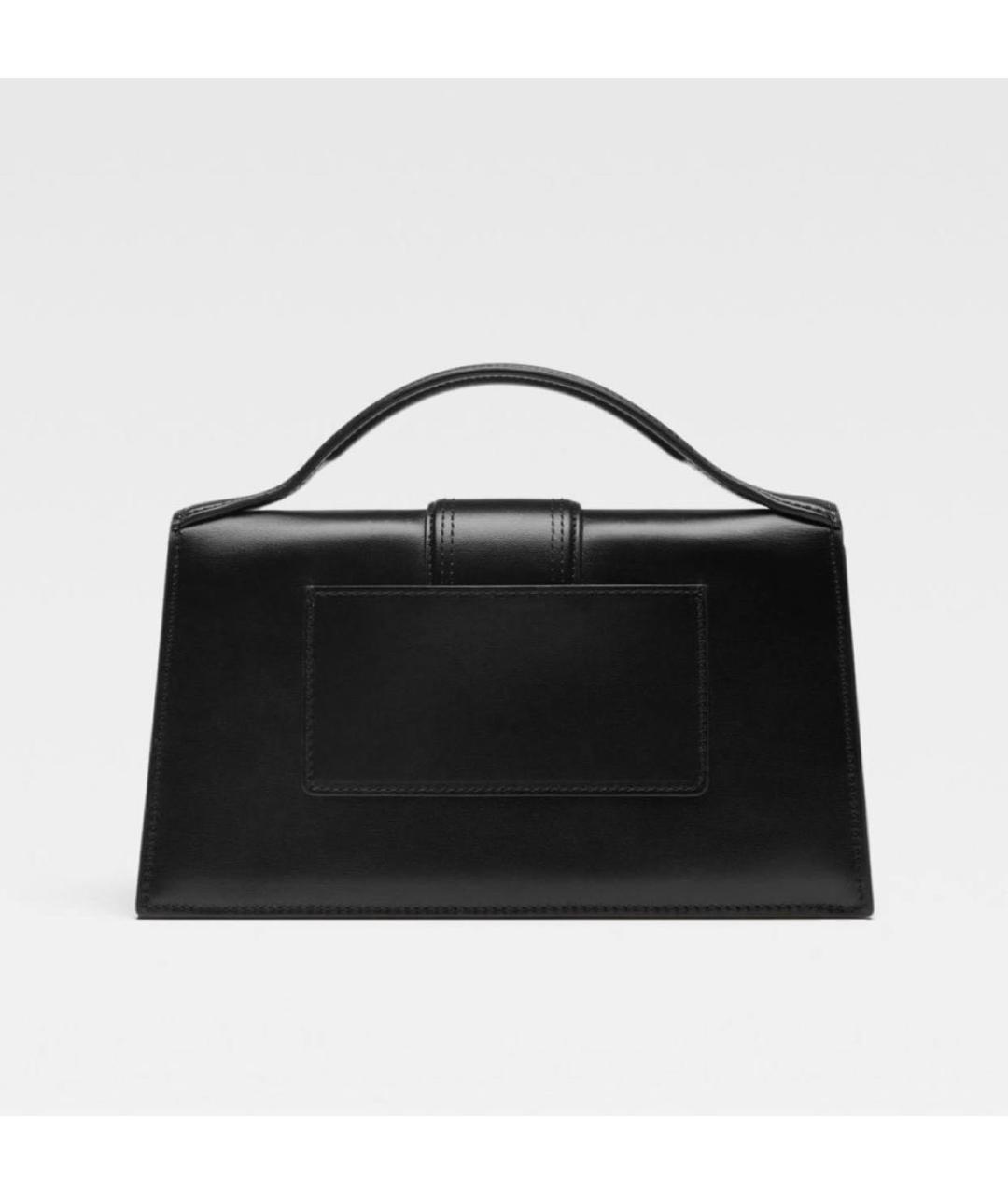 JACQUEMUS Черная кожаная сумка тоут, фото 3