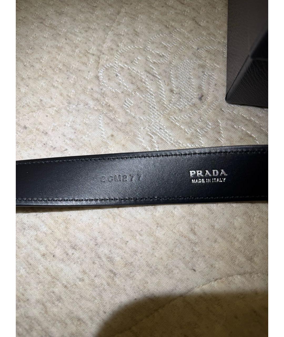 PRADA Черный кожаный ремень, фото 3
