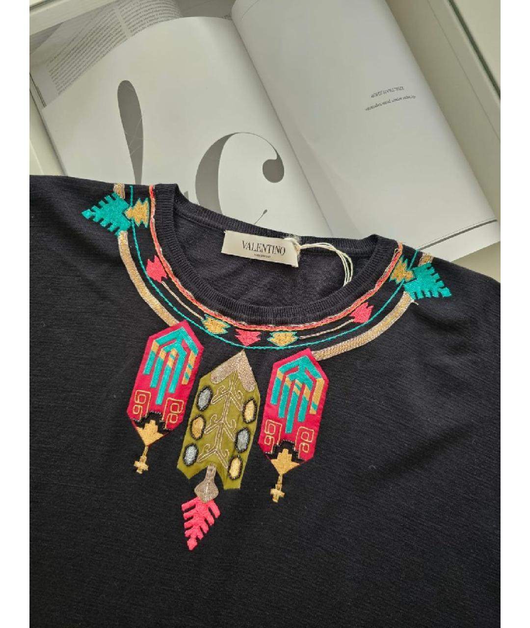 VALENTINO Черная хлопковая футболка, фото 3