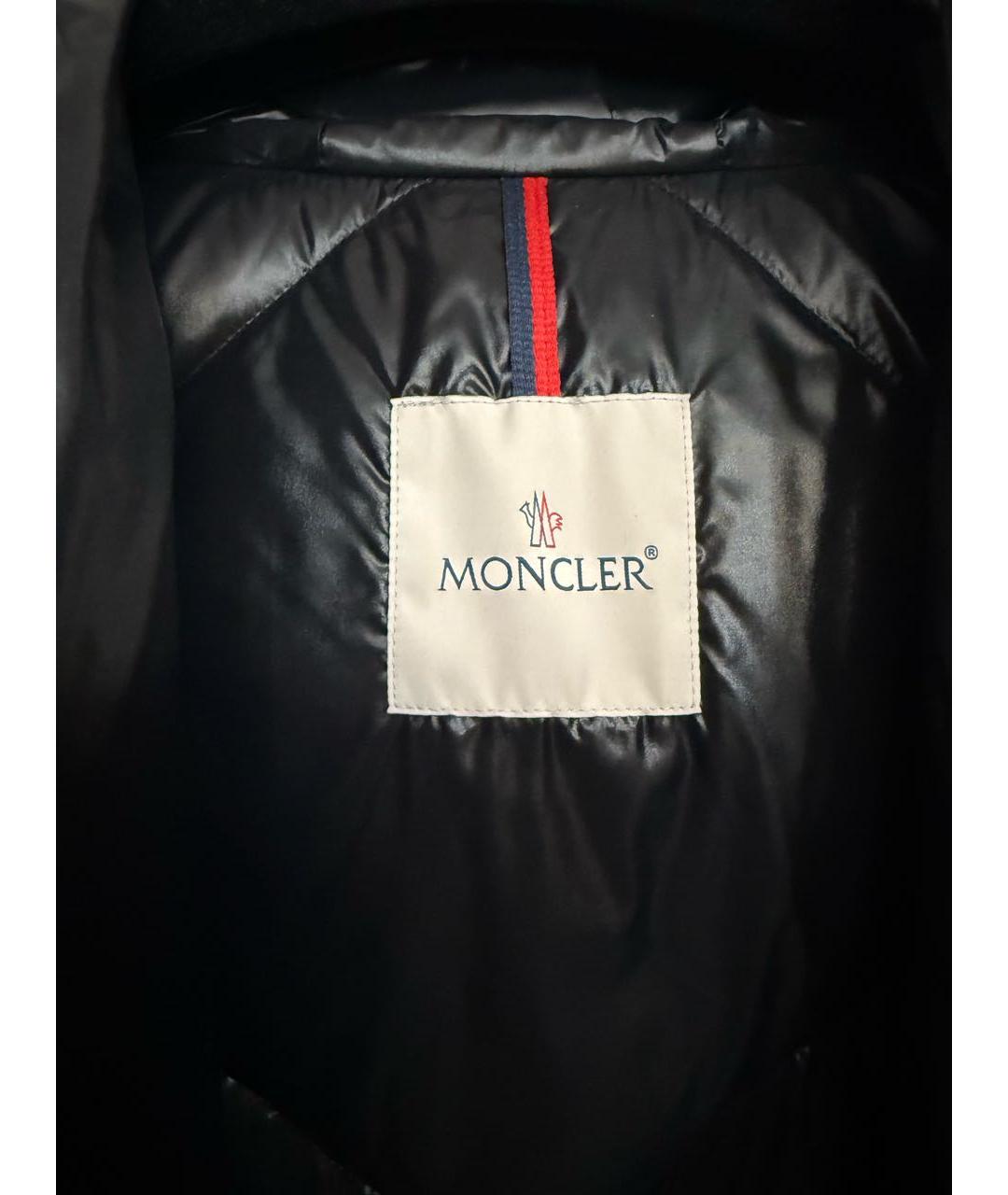 MONCLER Черный полиамидовый пуховик, фото 3