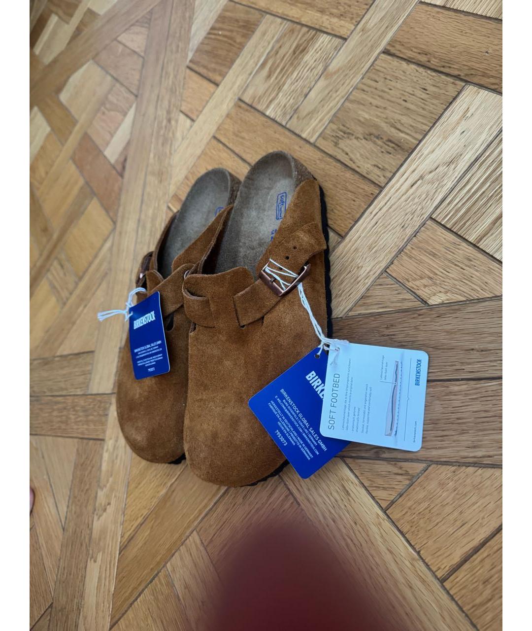 BIRKENSTOCK Коричневые замшевые сабо, фото 6