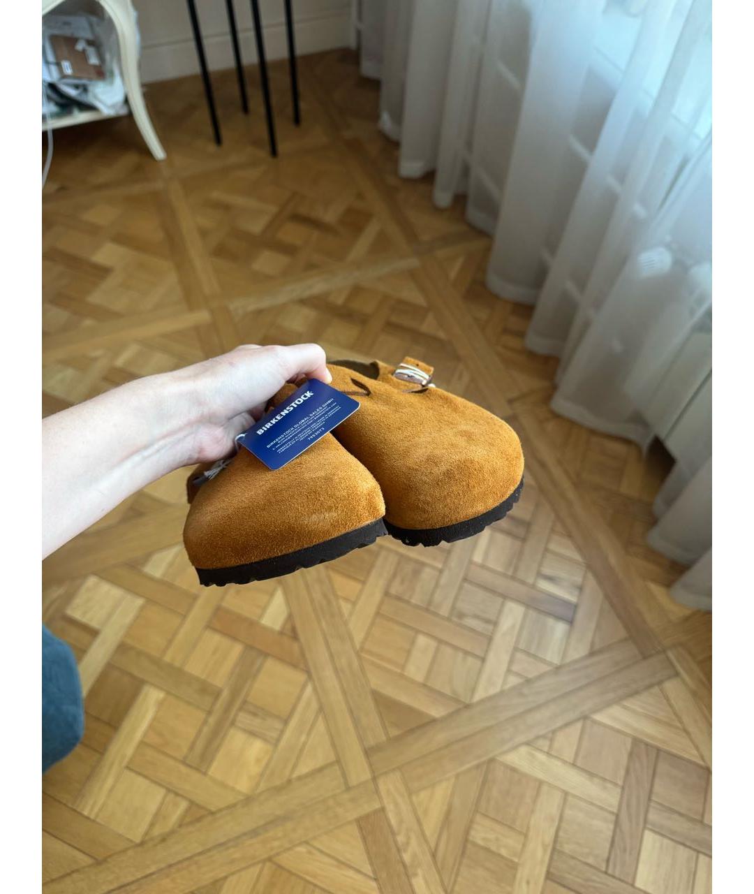 BIRKENSTOCK Коричневые замшевые сабо, фото 2