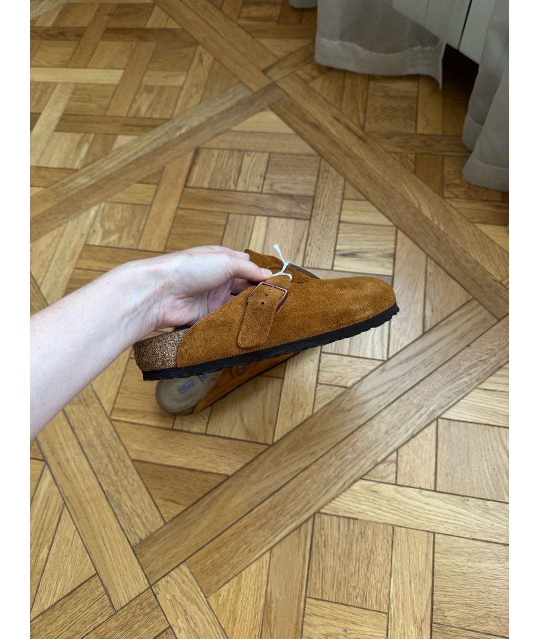 BIRKENSTOCK Коричневые замшевые сабо, фото 7