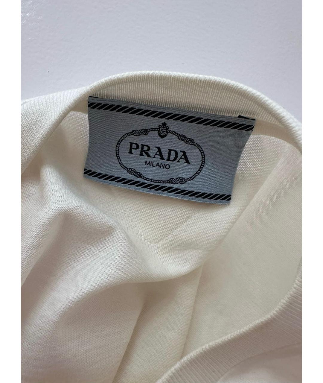 PRADA Белая хлопковая футболка, фото 3