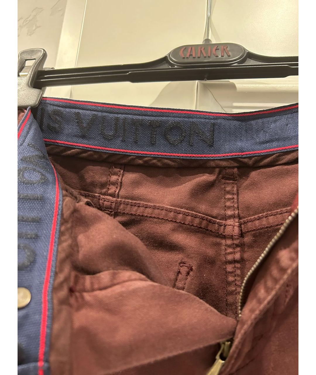 LOUIS VUITTON Бордовая хлопко-эластановая юбка миди, фото 3