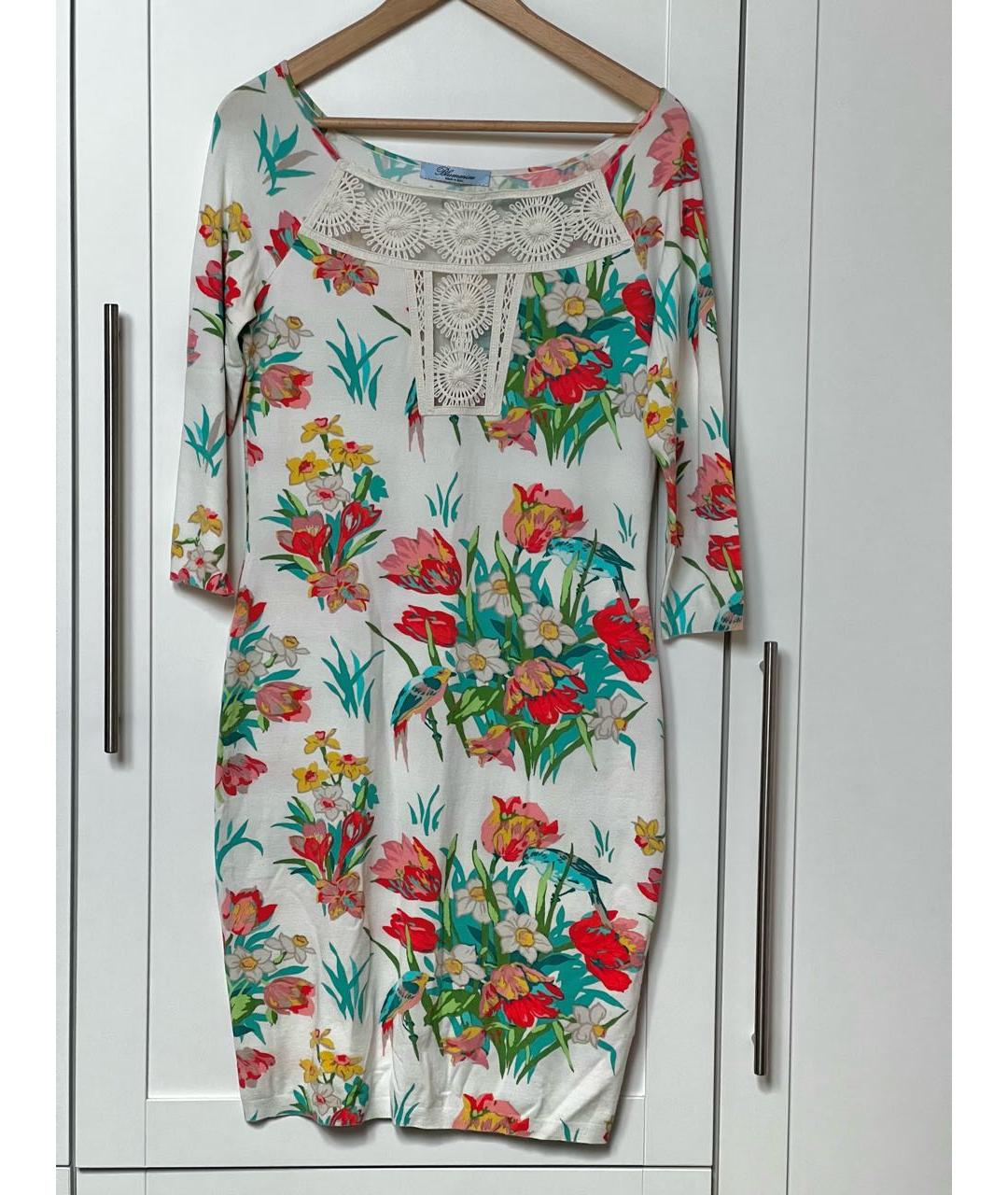 BLUMARINE Мульти хлопко-эластановое коктейльное платье, фото 9