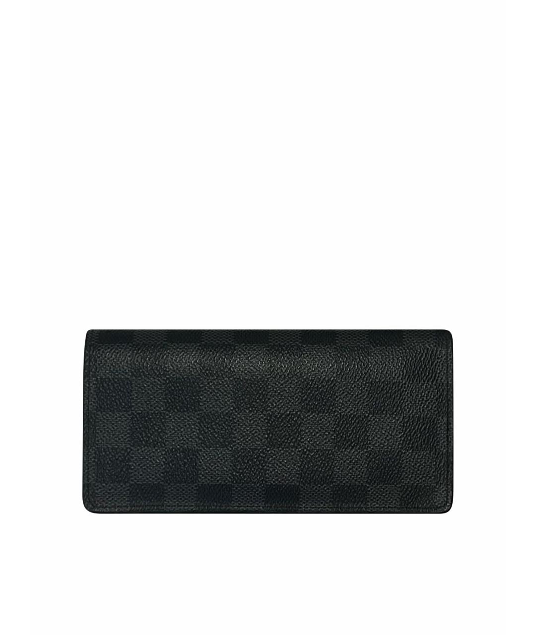 LOUIS VUITTON Антрацитовый кожаный кошелек, фото 1