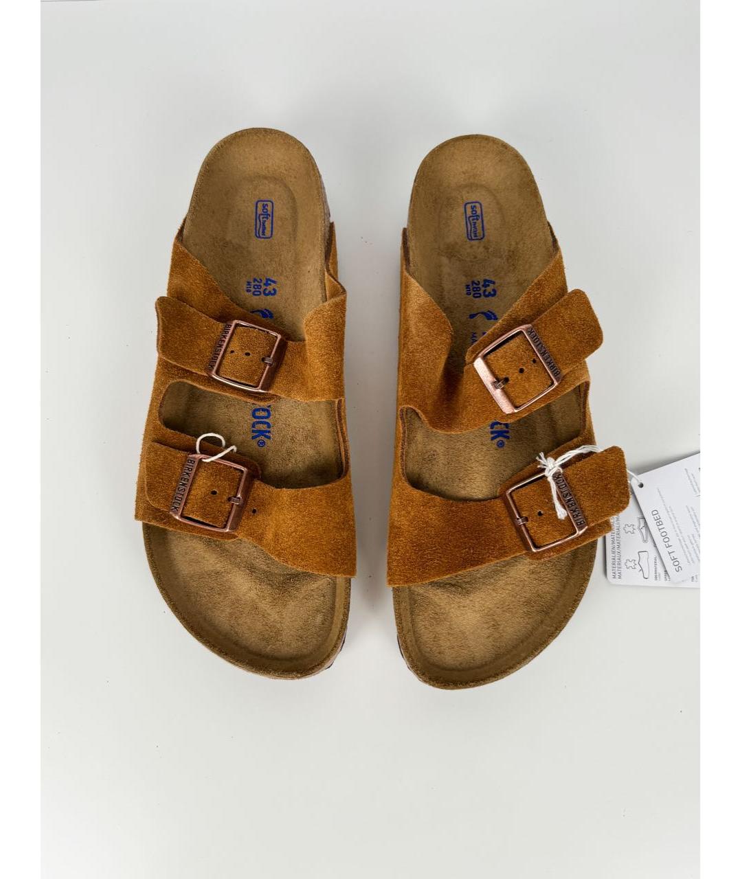 BIRKENSTOCK Оранжевое замшевые сандалии, фото 3