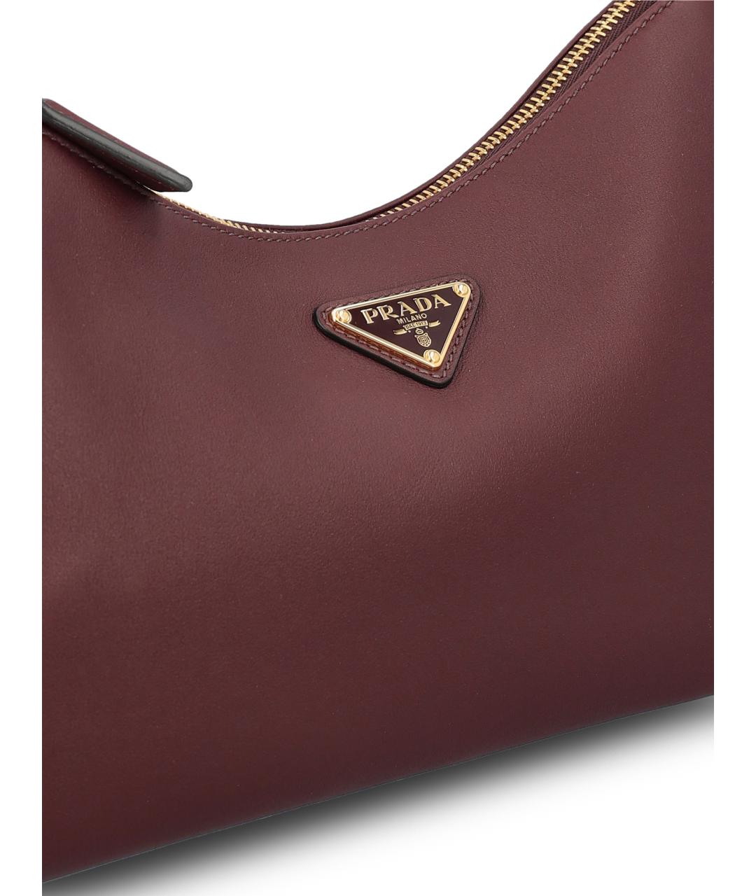 PRADA Бордовая кожаная сумка через плечо, фото 2