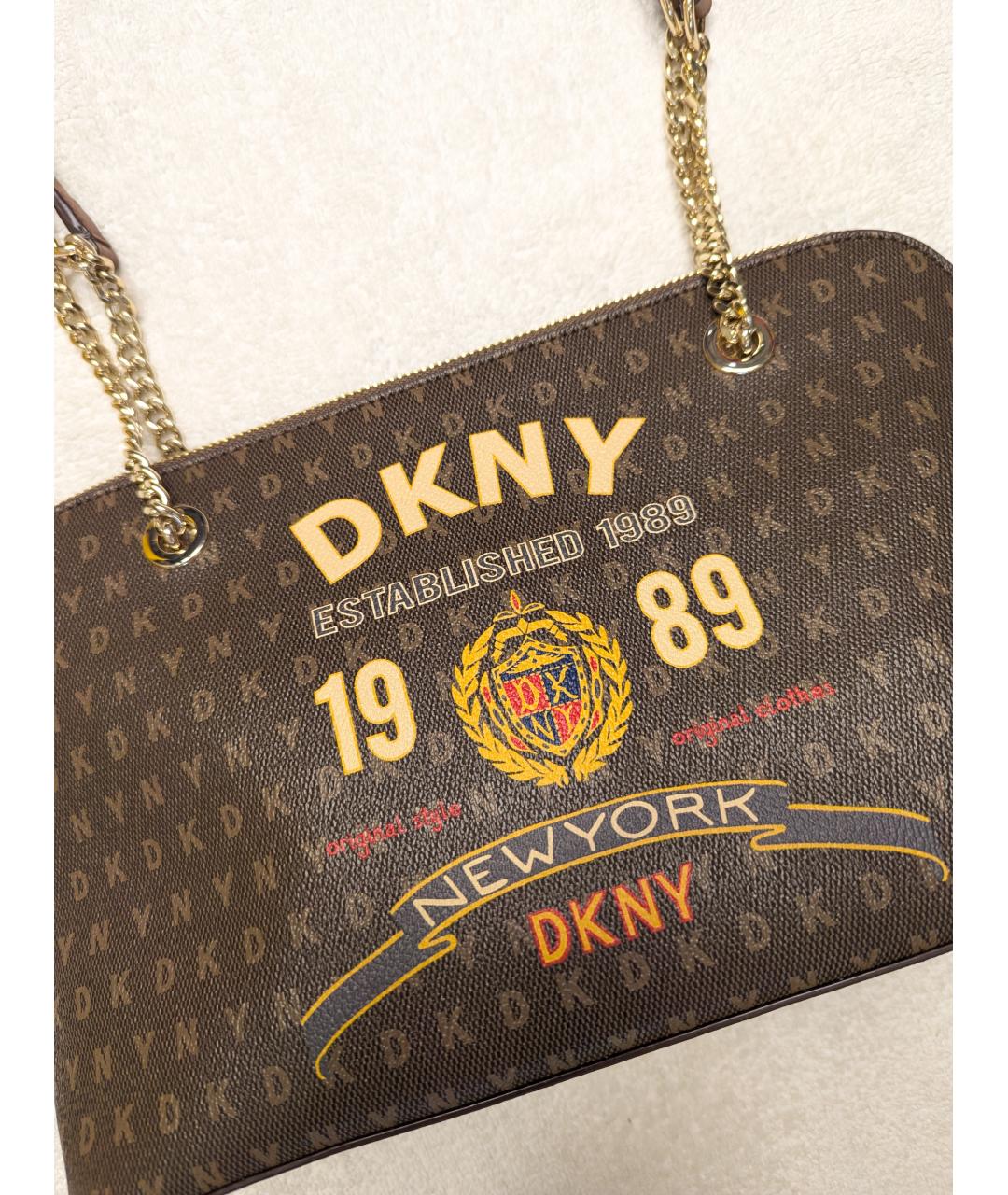 DKNY Коричневая сумка через плечо из искусственной кожи, фото 6