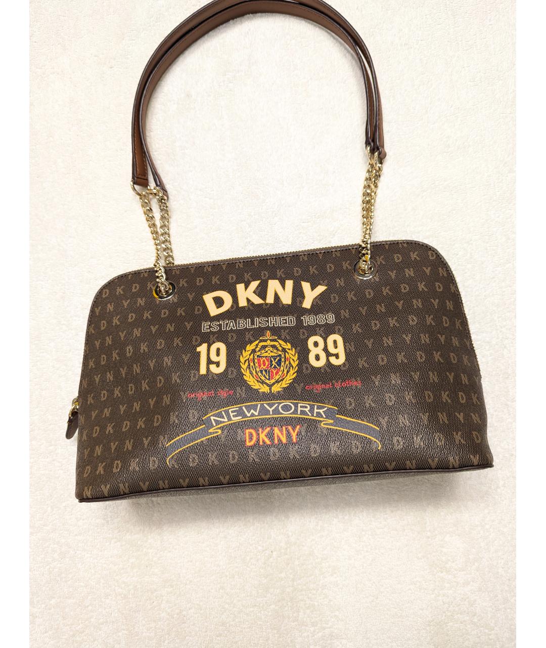 DKNY Коричневая сумка через плечо из искусственной кожи, фото 2