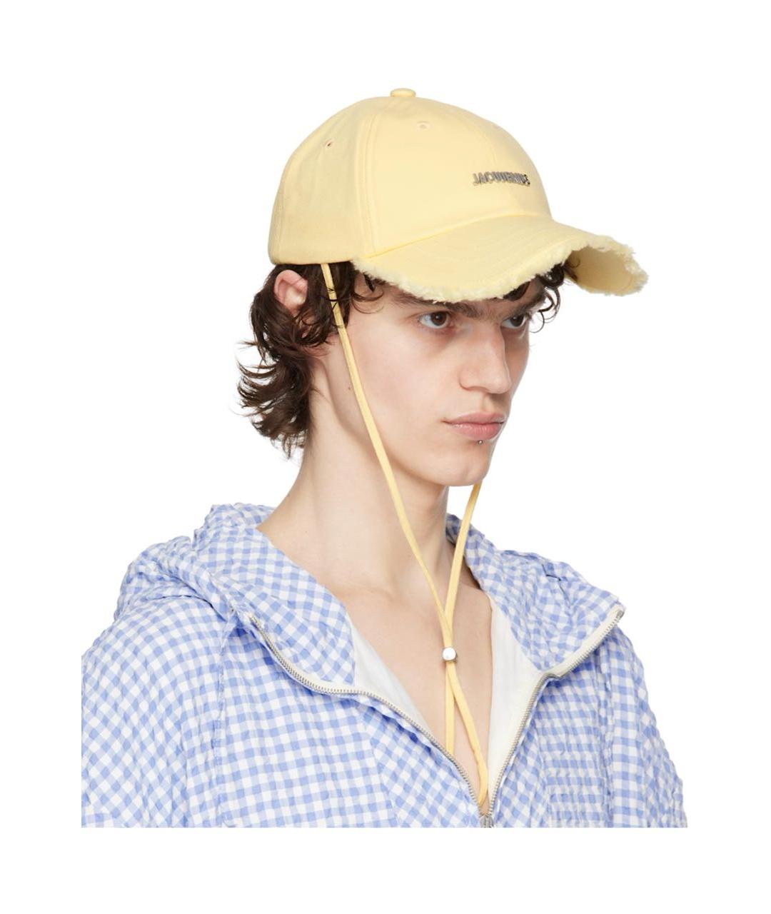 JACQUEMUS Желтая хлопковая кепка, фото 4