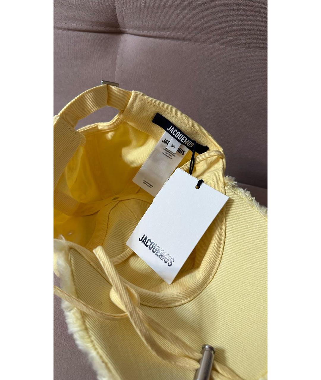JACQUEMUS Желтая хлопковая кепка, фото 3